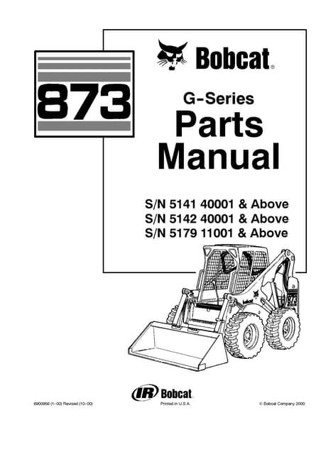 bobcat 873 skid steer parts|873g bobcat specs.